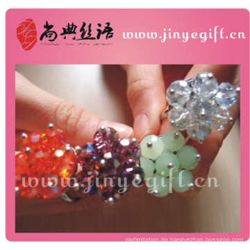 Trendy jewelry Green Crystal Bead Magnetic Rings